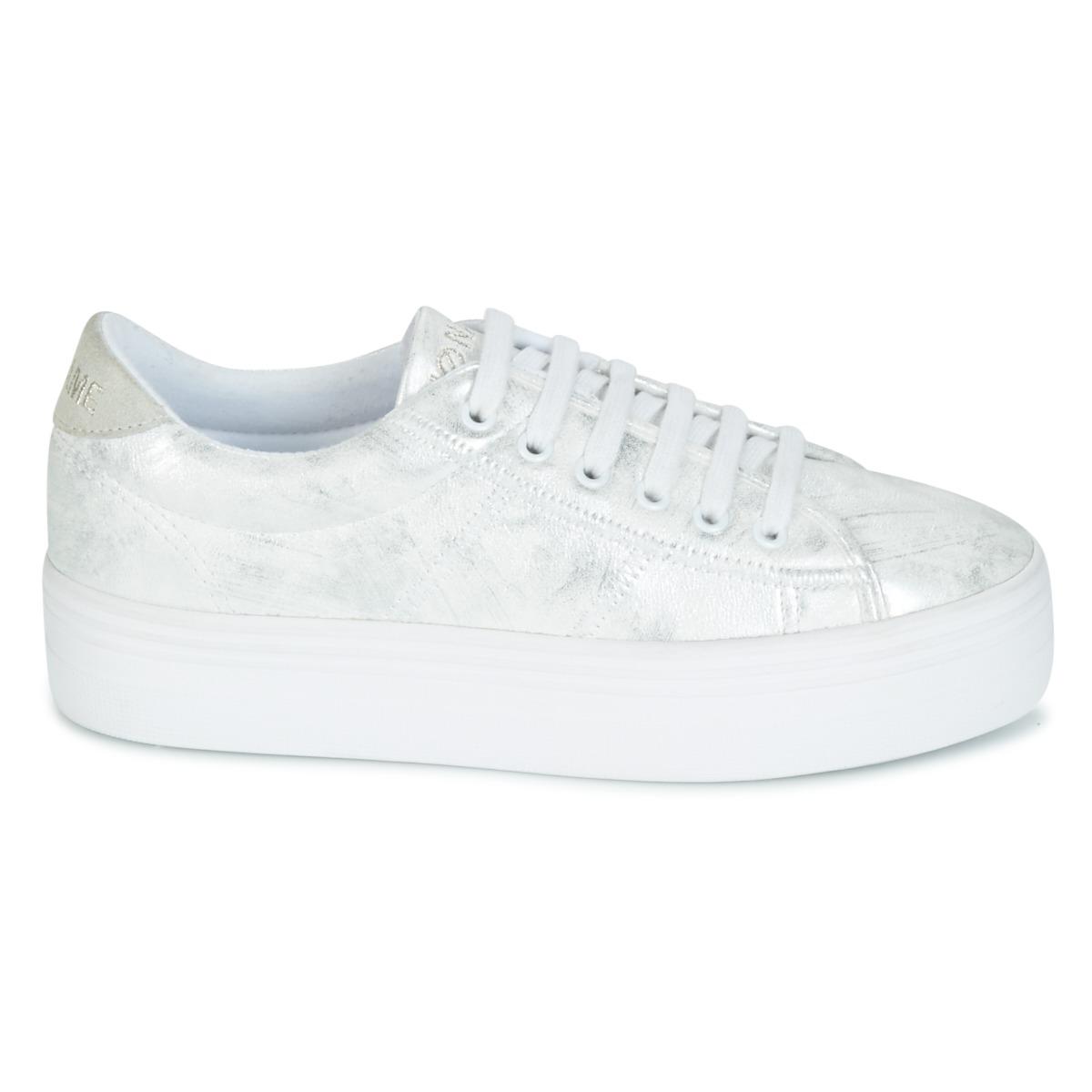 No Name Leather Plato Sneaker Shoes trainers in Silver No Name Leather Plato Sneaker Shoes trainers in Silver