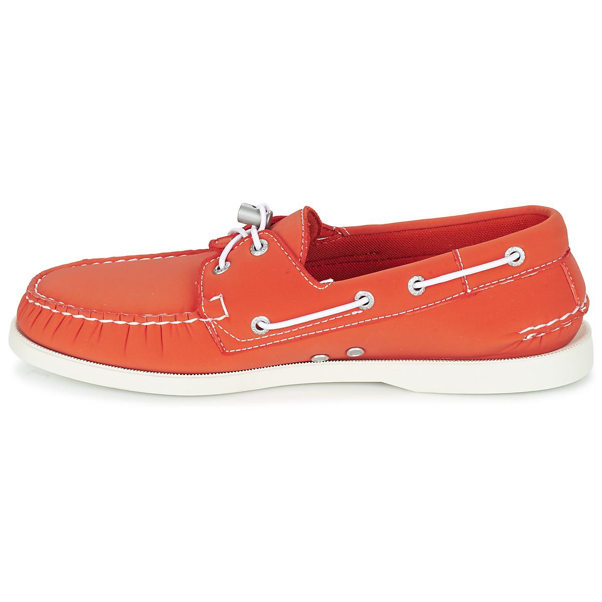 sebago docksides orange