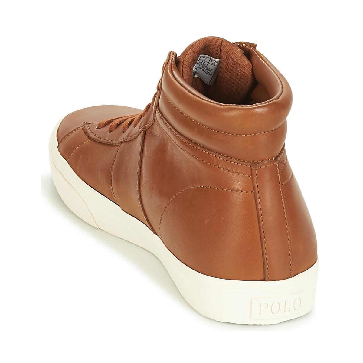 Polo Ralph Lauren Shaw Shoes high top Trainers in Brown for Men Lyst UK