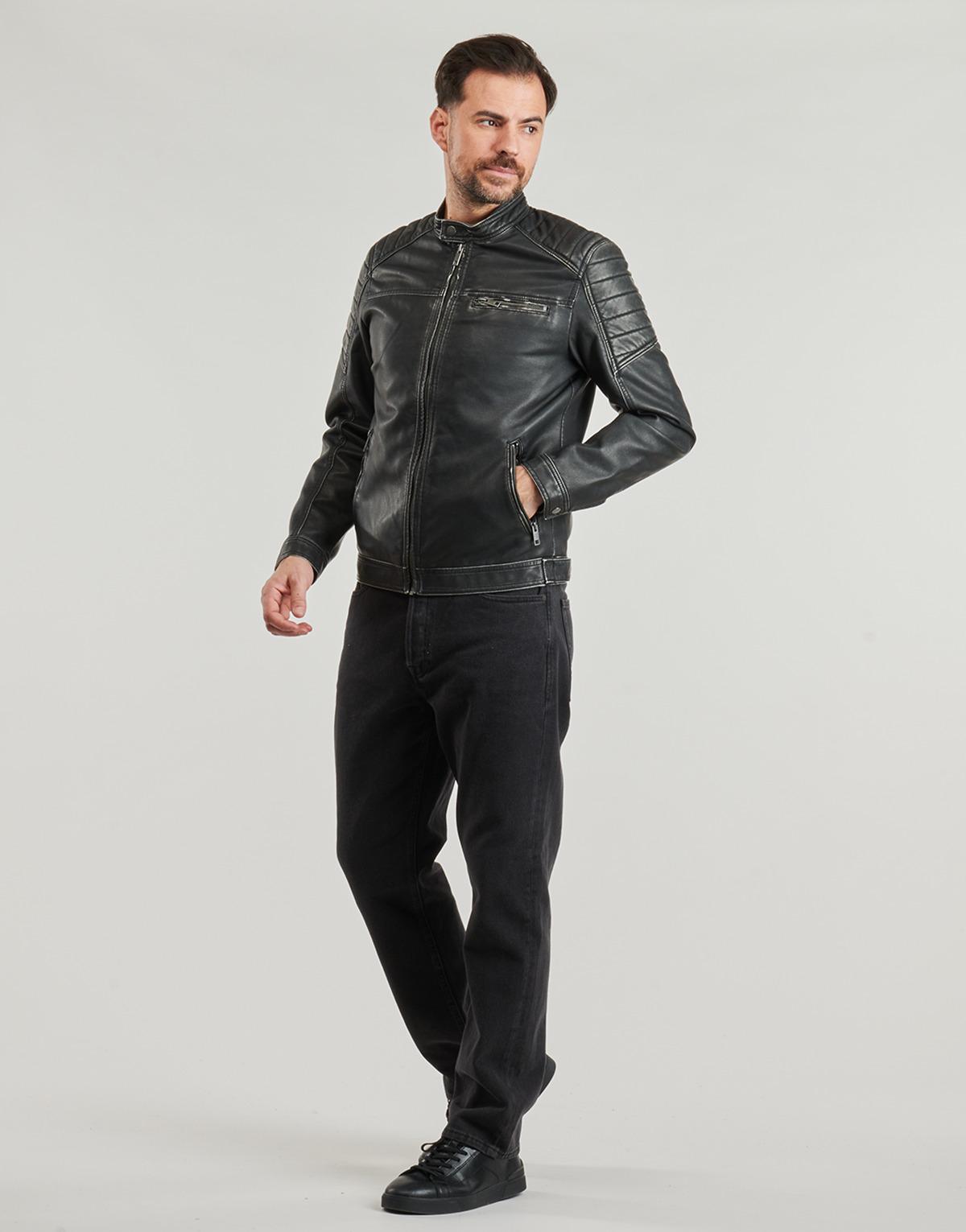 Faux Leather Biker Jacket Jack And Jones Jcorocky Jacket Jack