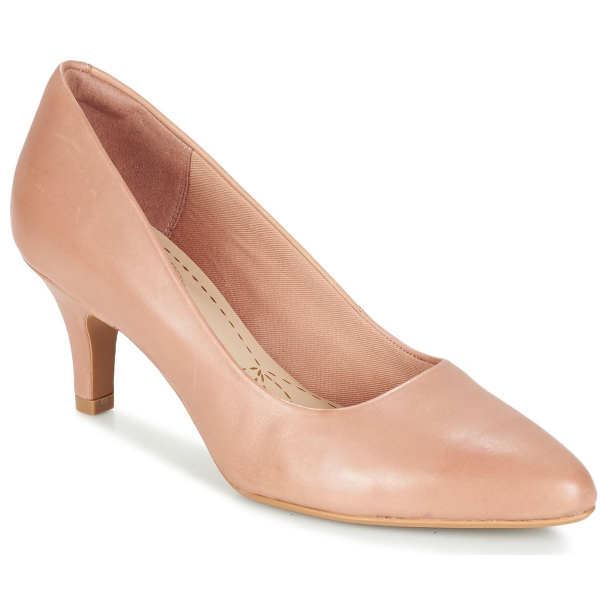 clarks pink heels