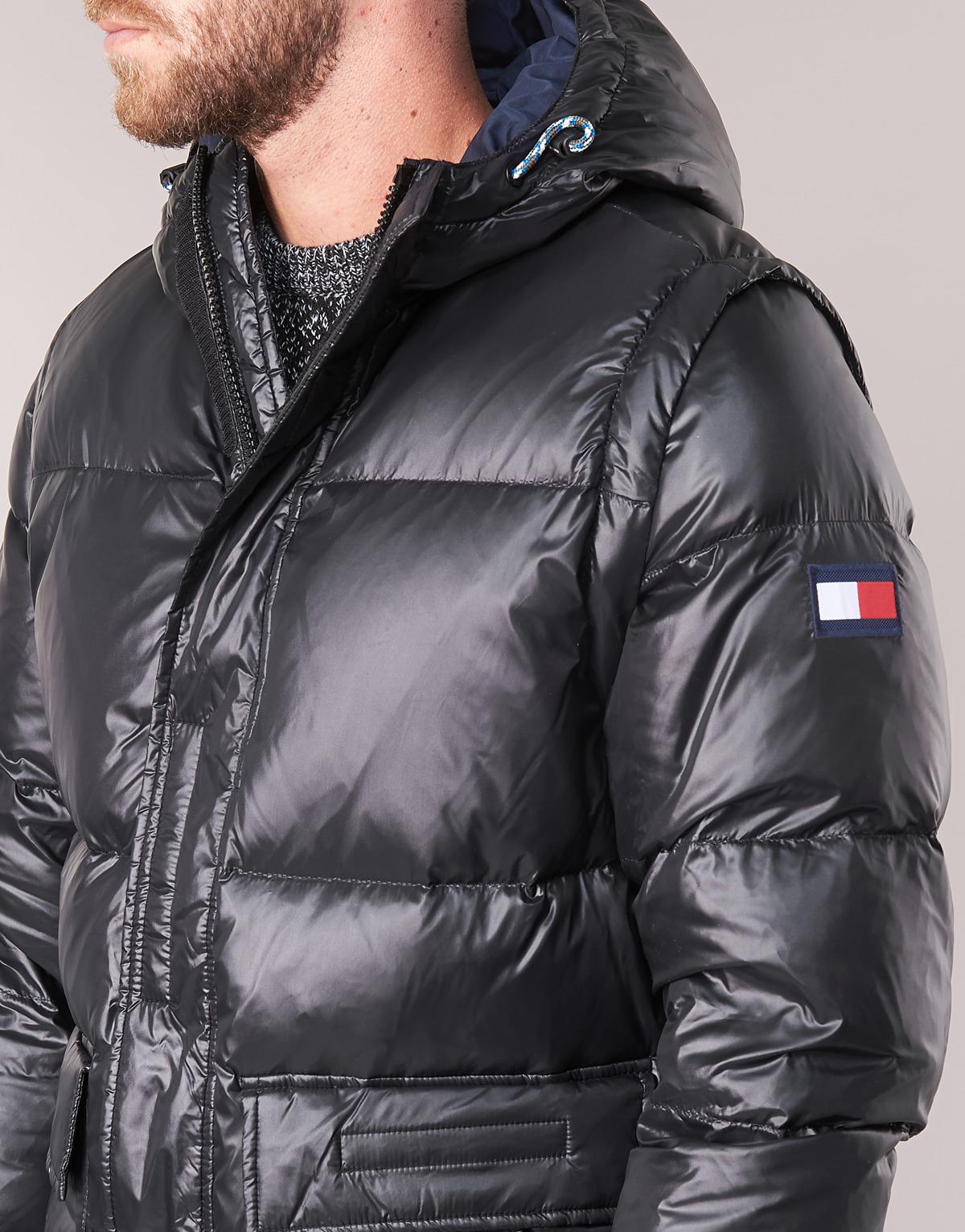 Tommy Hilfiger Shiny Hooded Down Bomber Men's Jacket In Black for Men |  Lyst UK