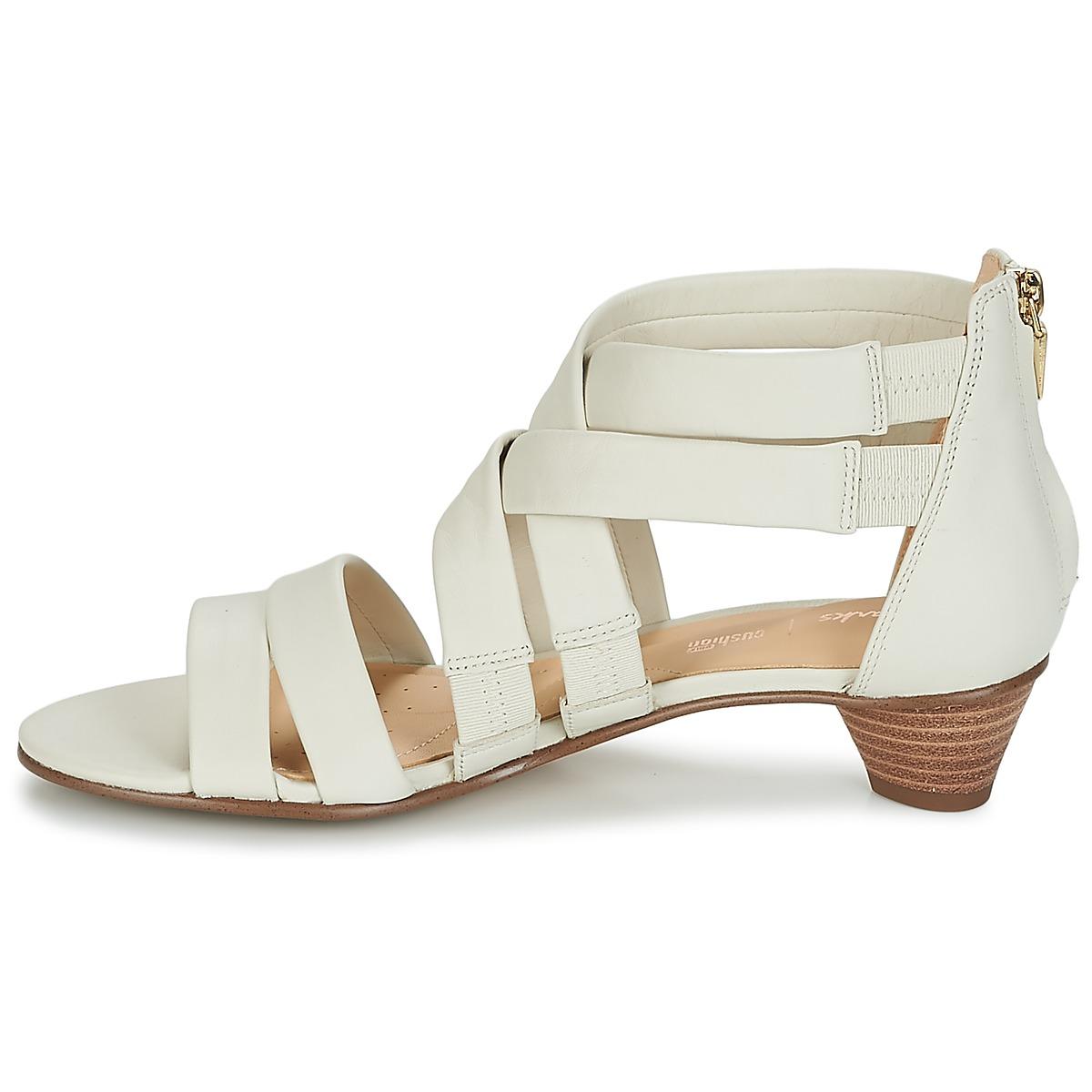 Mena Silk Leather Sandals In White | Lyst UK