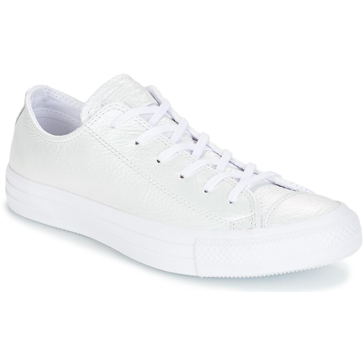 Converse Chuck Taylor All Star Iridescent Leather Ox Iridescent Leather O  Shoes (trainers) in White - Lyst