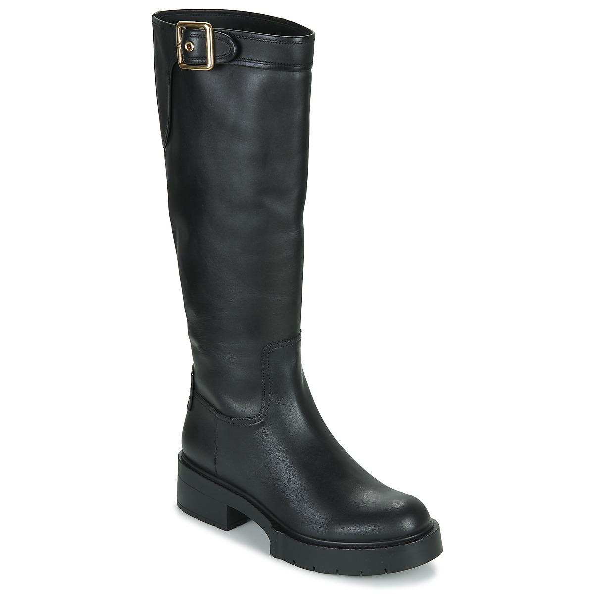 COACH Lilli Leather Boot High Boots in Black | Lyst UK