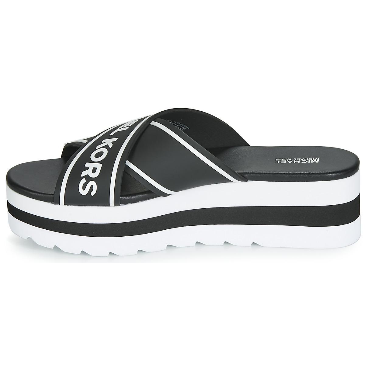 michael michael kors demi logo tape slide sandal