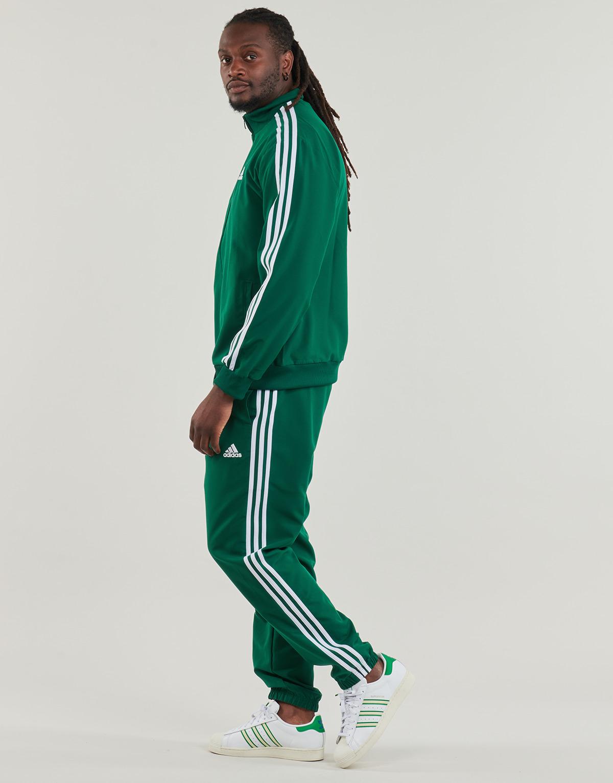 white and green adidas tracksuit