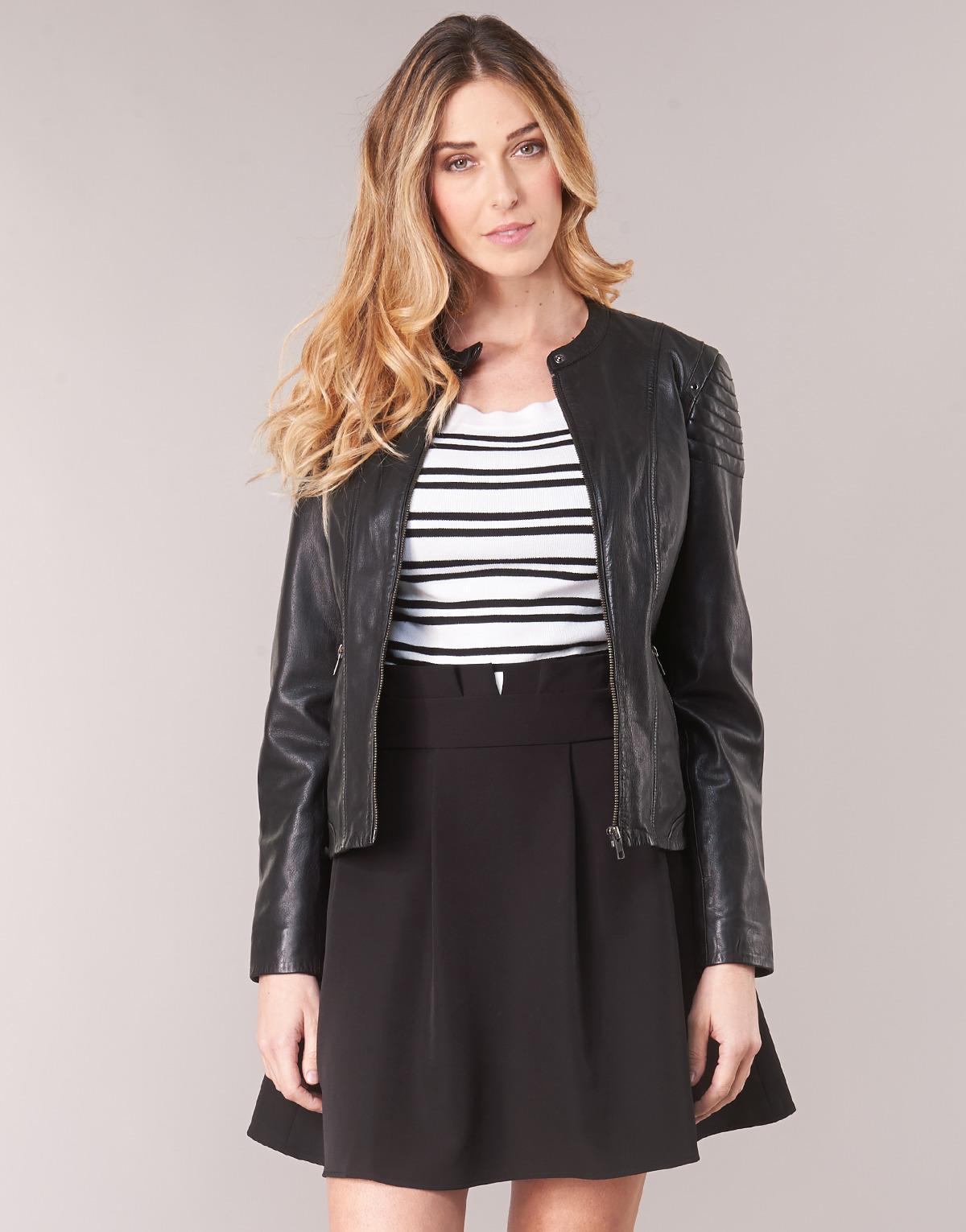 Naf Naf Leather Jacket Clim in Black Lyst UK