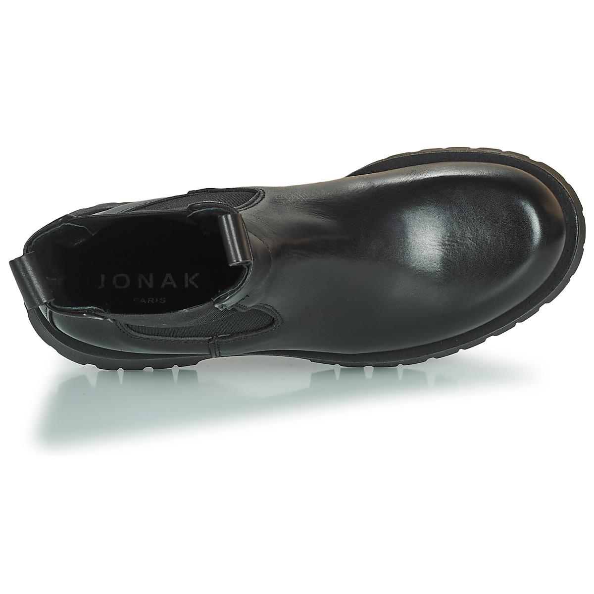 Jonak Leather Ridle Mid Boots in Black - Lyst