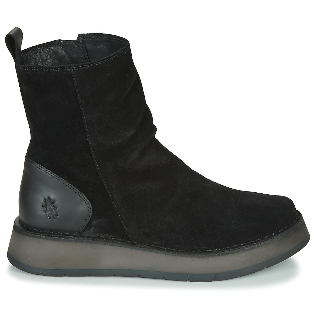 Fly London Reno Mid Boots in Black 