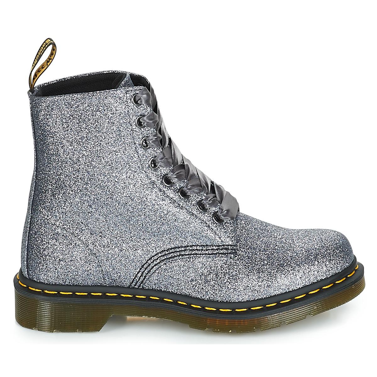 dr martens pascal glitter silver