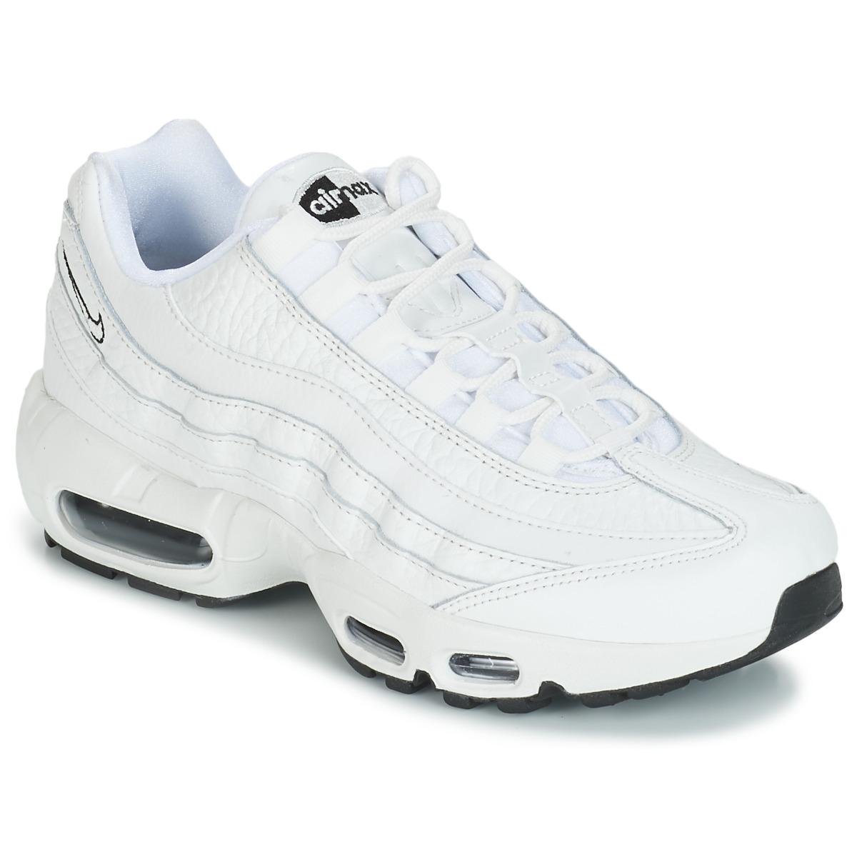 nike air max 95 leather trainers in white