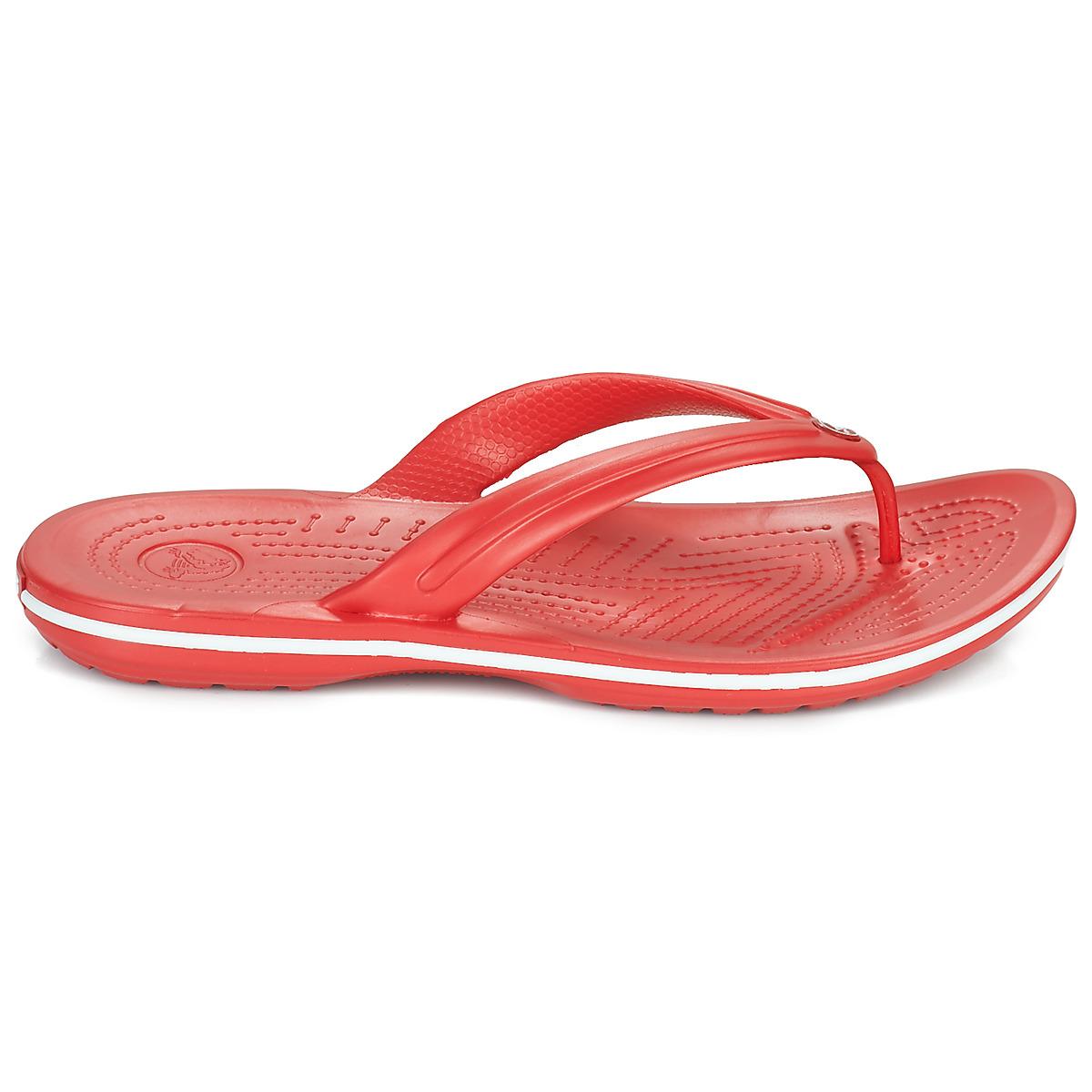 Red crocs flip flops deals