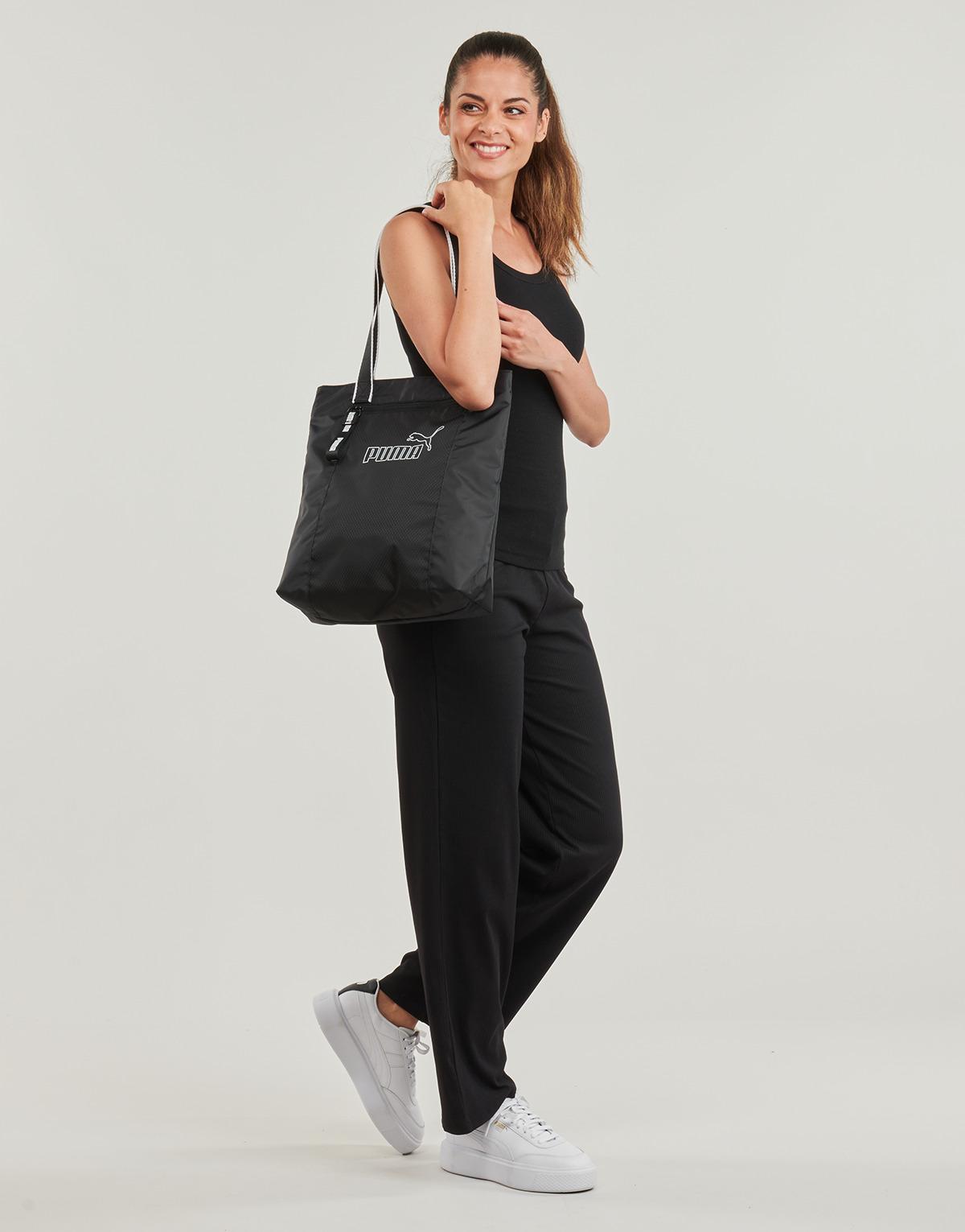 Puma black tracksuit bottoms hotsell