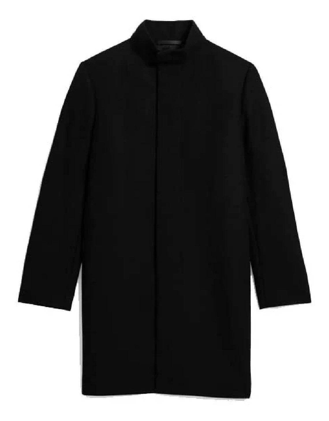 Theory Belvin Coat In Melton Wool Black for Men | Lyst