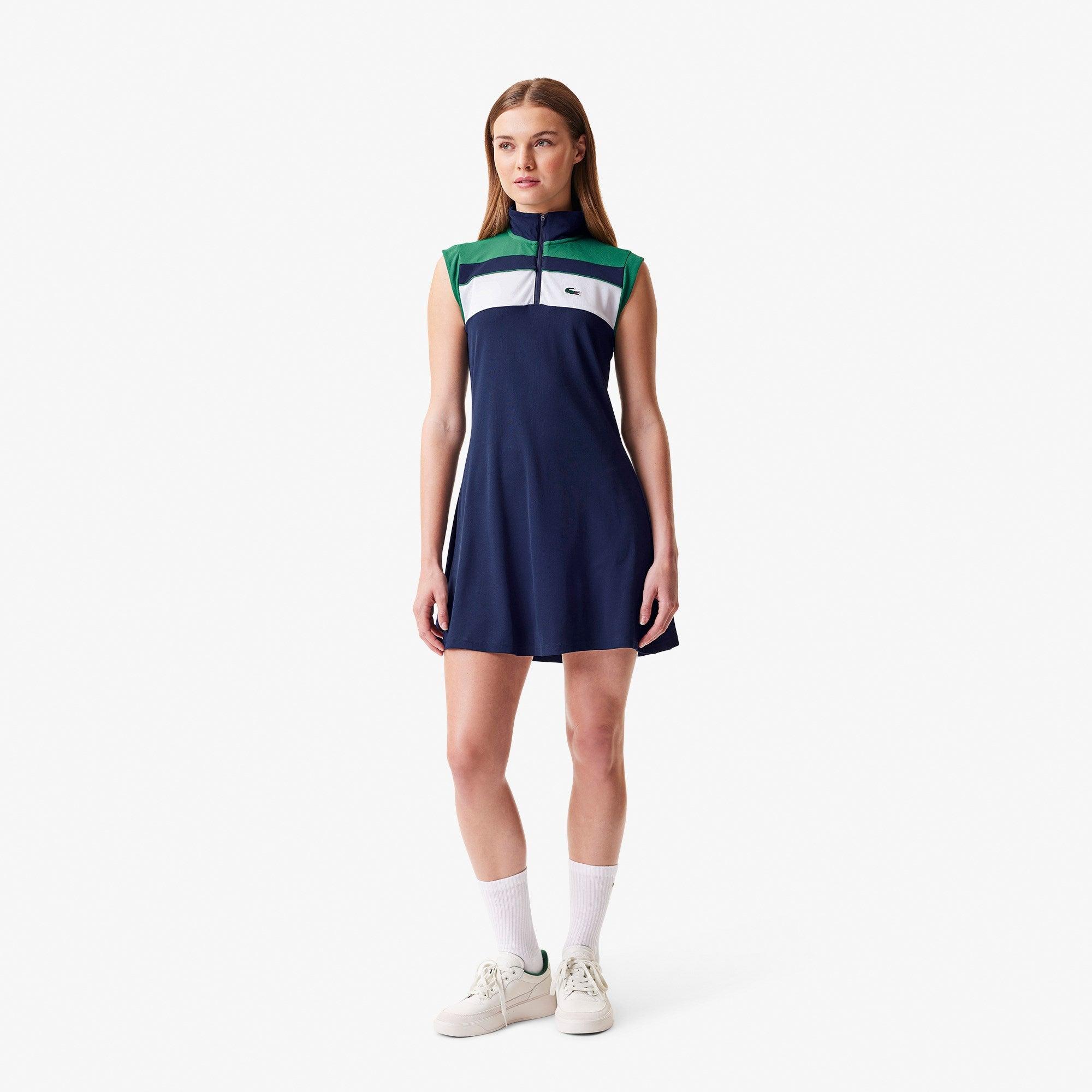 Lacoste Women s Tennis Dress Navy Blue Green Navy Blue Lyst