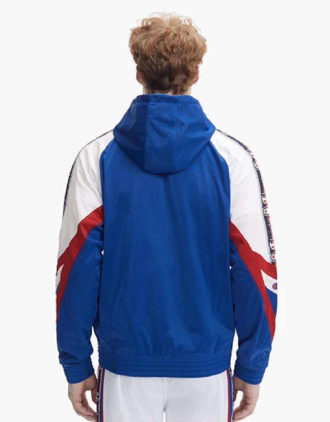 Champion Archive Jacquard Logo Tape Hooded Track Jacket Surf The Web in  Blue for Men | Lyst