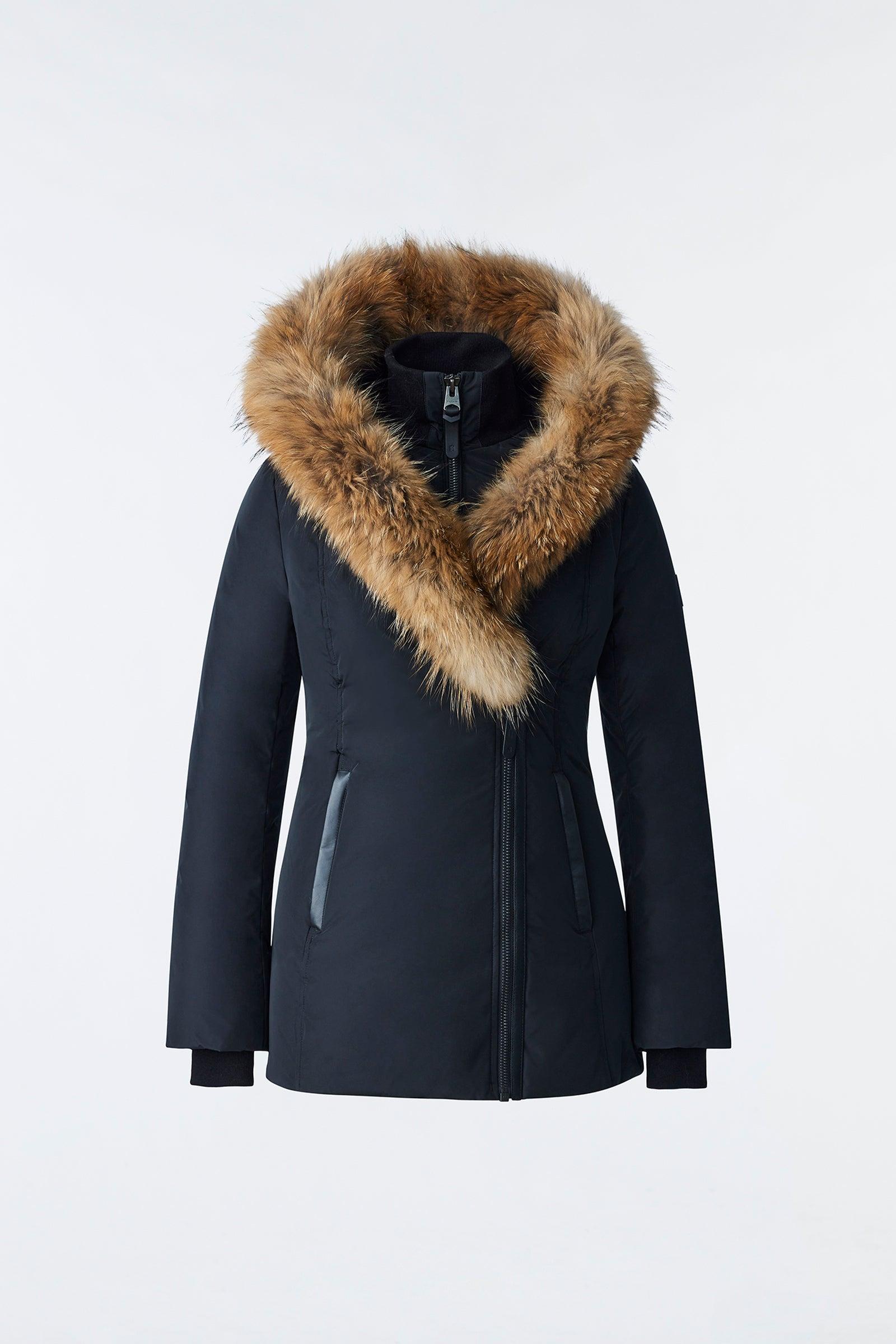 Mackage Adali Down Coat With Natural Fur Signature Colla Black | Lyst UK