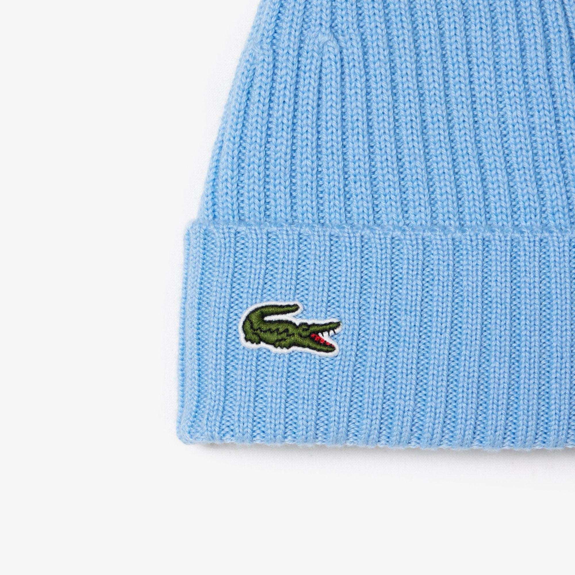 Lacoste Unisex Ribbed Wool Beanie Pastel Blue | Lyst