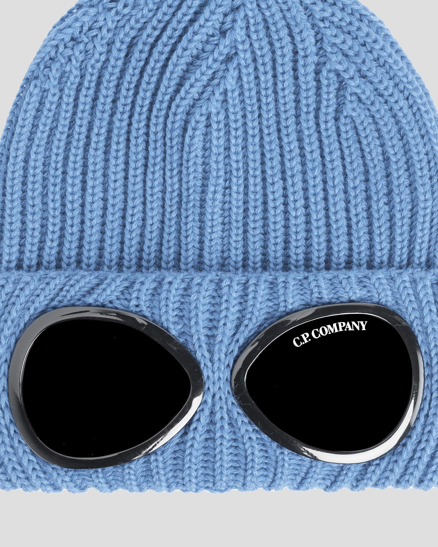 C.P. Company Extra Fine Merino Wool Goggle Beanie Riviera in Blue for Men |  Lyst