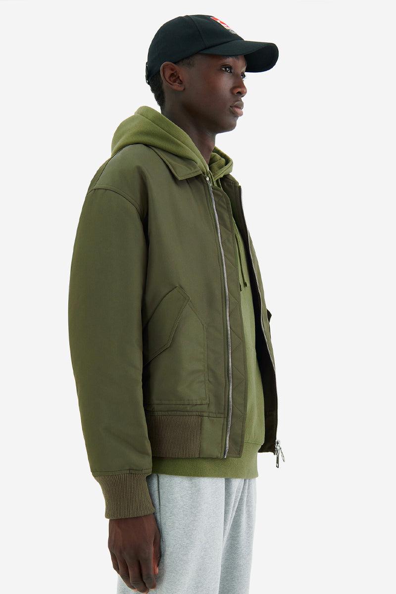 Maison Kitsuné Bomber Jacket Dark Khaki in Green | Lyst