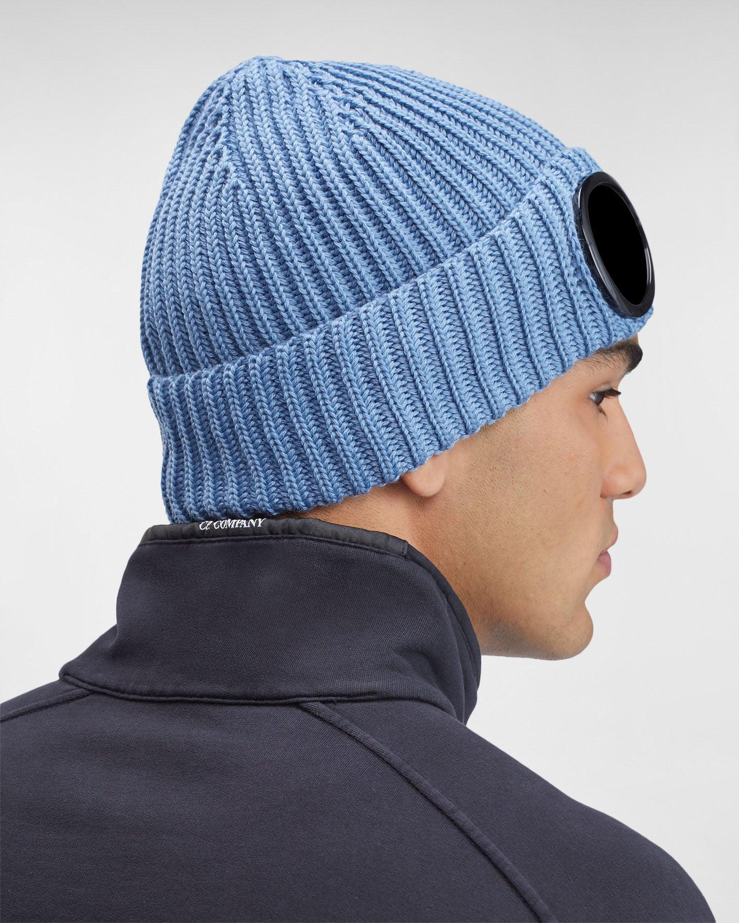 C.P. Company Extra Fine Merino Wool Goggle Beanie Riviera in Blue for Men |  Lyst