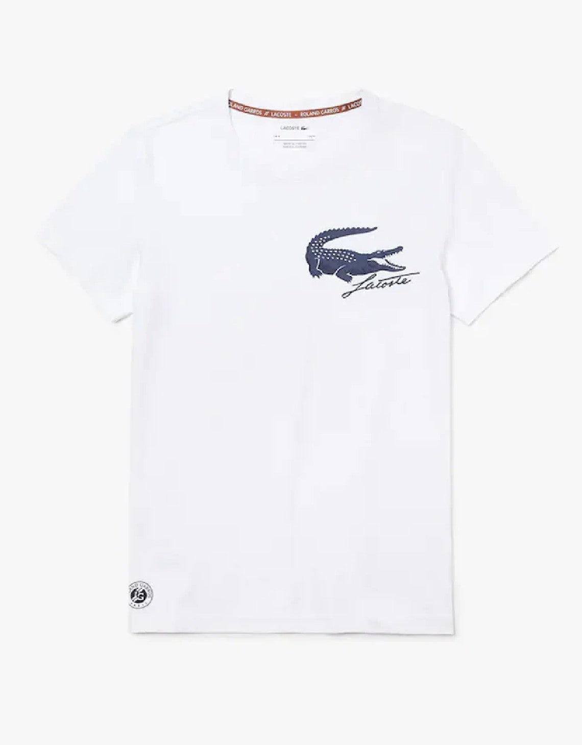 Lacoste Sport French Open Edition Crocodile Print T-shirt White Navy Blue  for Men | Lyst