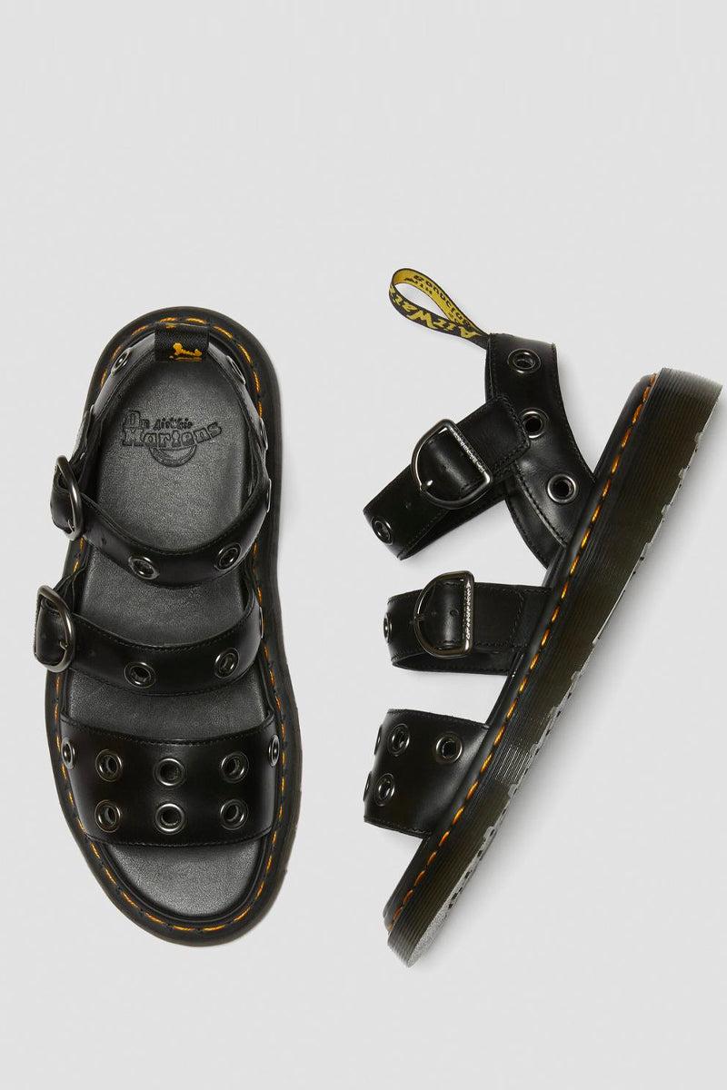 Dr martens xabier hardware leather sandals in black clearance