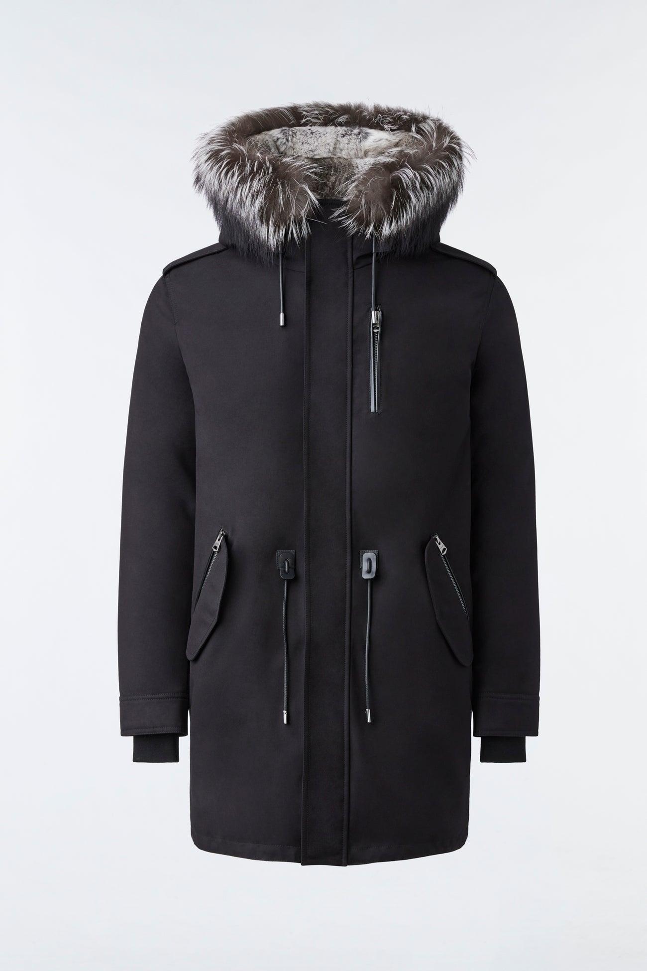 Mackage Moritz Rabbit Fur-lined Twill Parka With Removable Silver Fox Fur  Trim Black for Men | Lyst