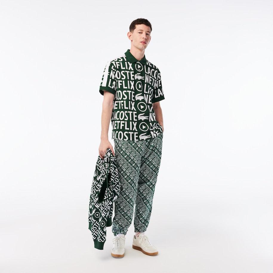 Lacoste Men's X Netflix Loose Fit Organic Cotton Print Polo Green/white for  Men | Lyst UK
