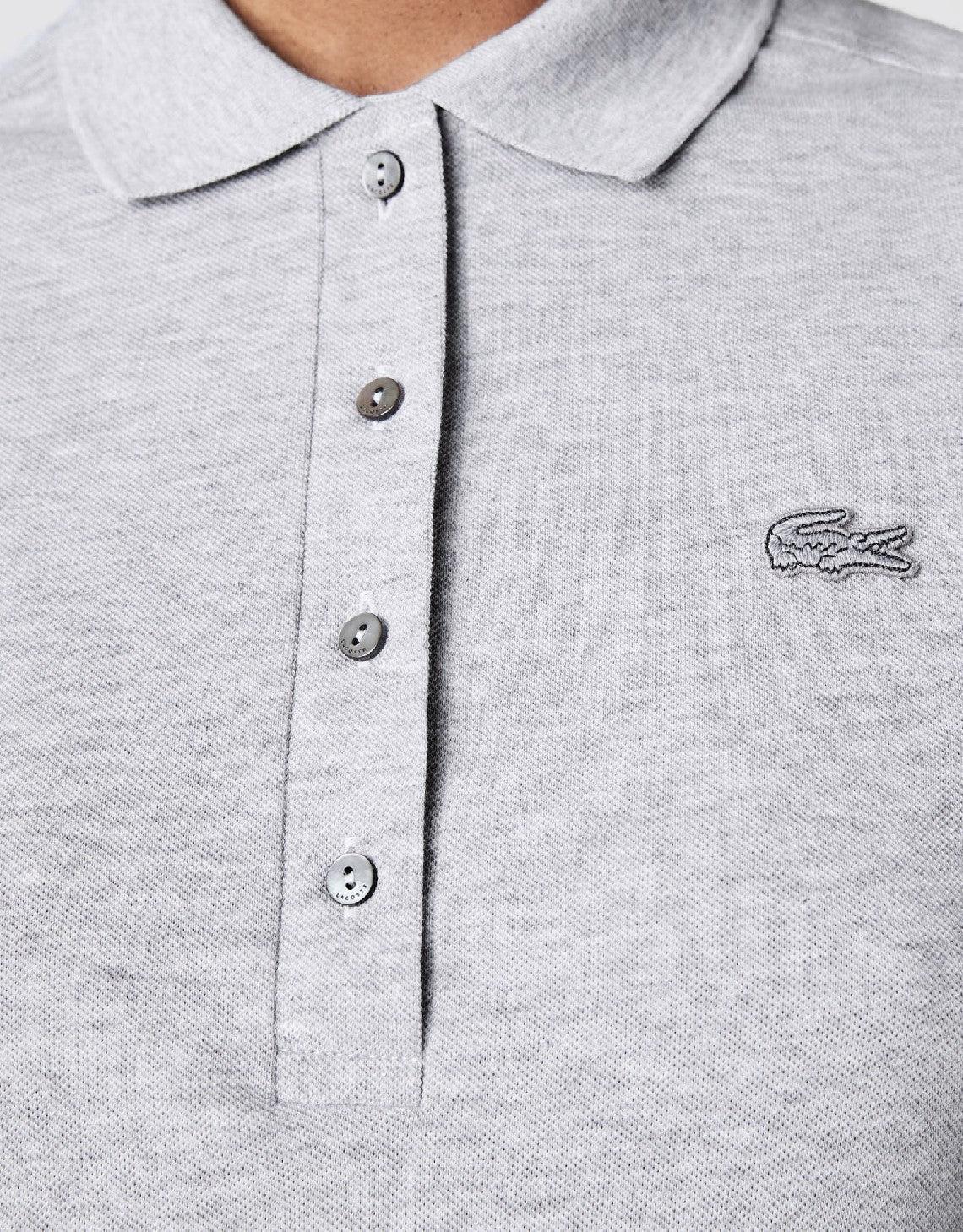 Lacoste Stretch Cotton Pique Polo Silver Chine in Gray | Lyst