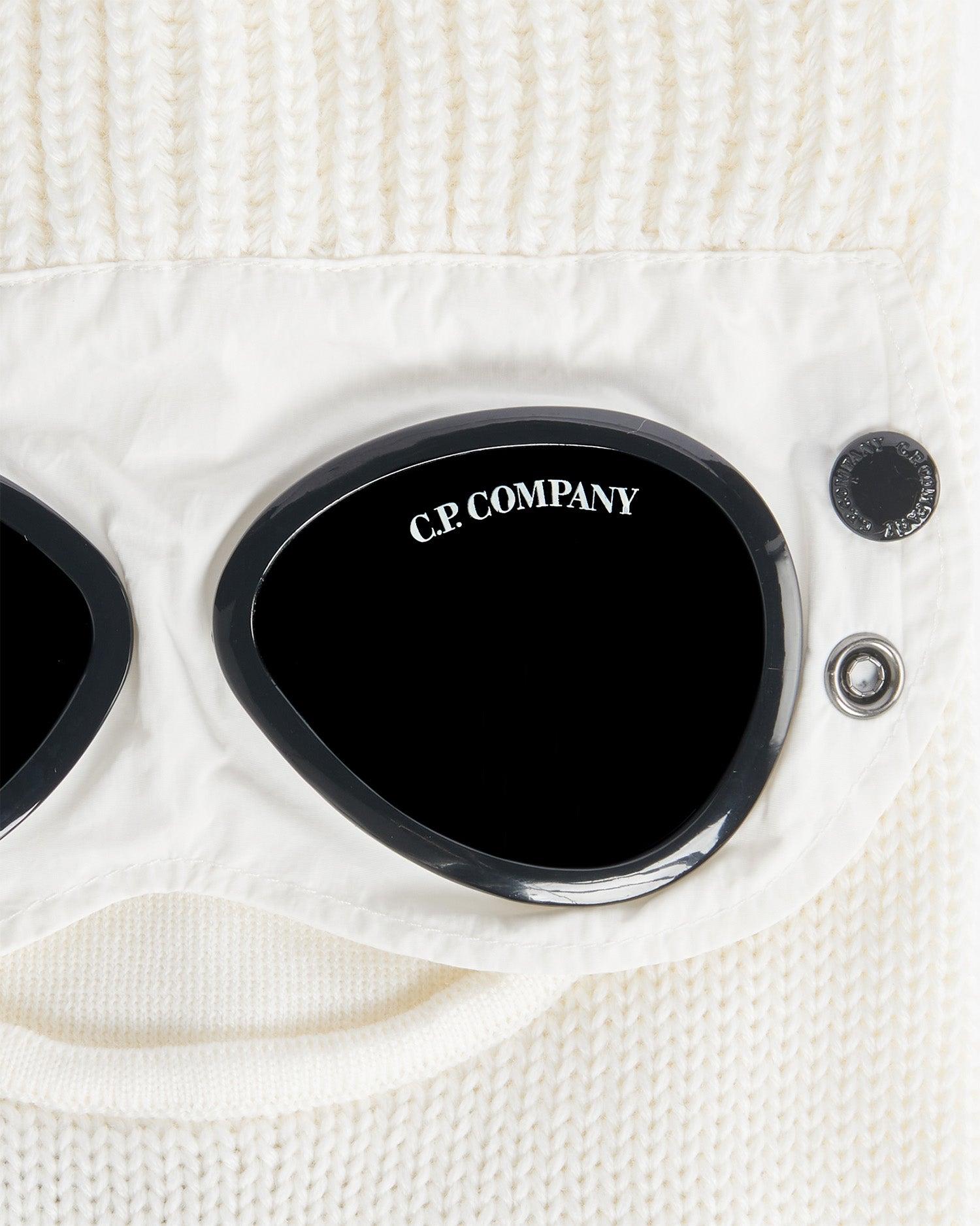 C.P. Company Extra Fine Merino Wool Goggle Balaclava Gauze White