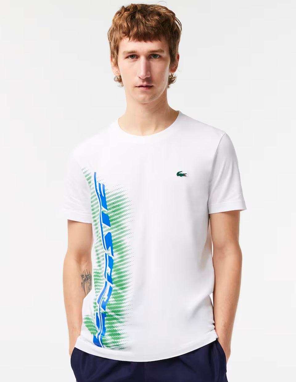 Lacoste Men's Sport Regular Fit T-shirt With Contrast Branding White ...