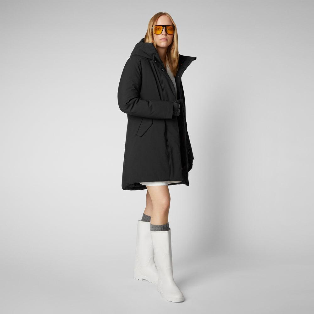 Save The Duck Women's Nellie Hooded Parka In Black | Lyst