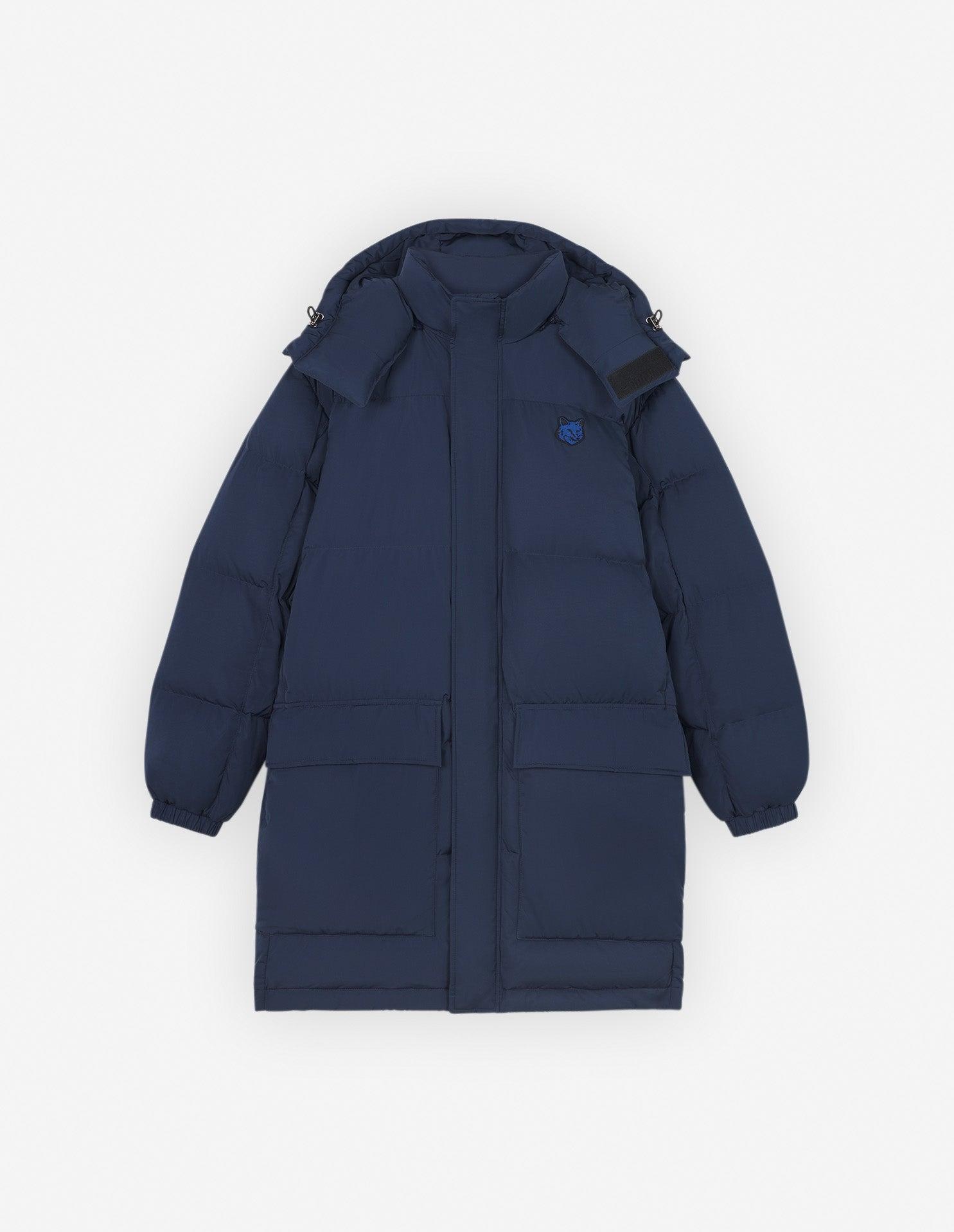 Maison Kitsuné Hooded Long Puffer In Nylon With Bold Fox Head