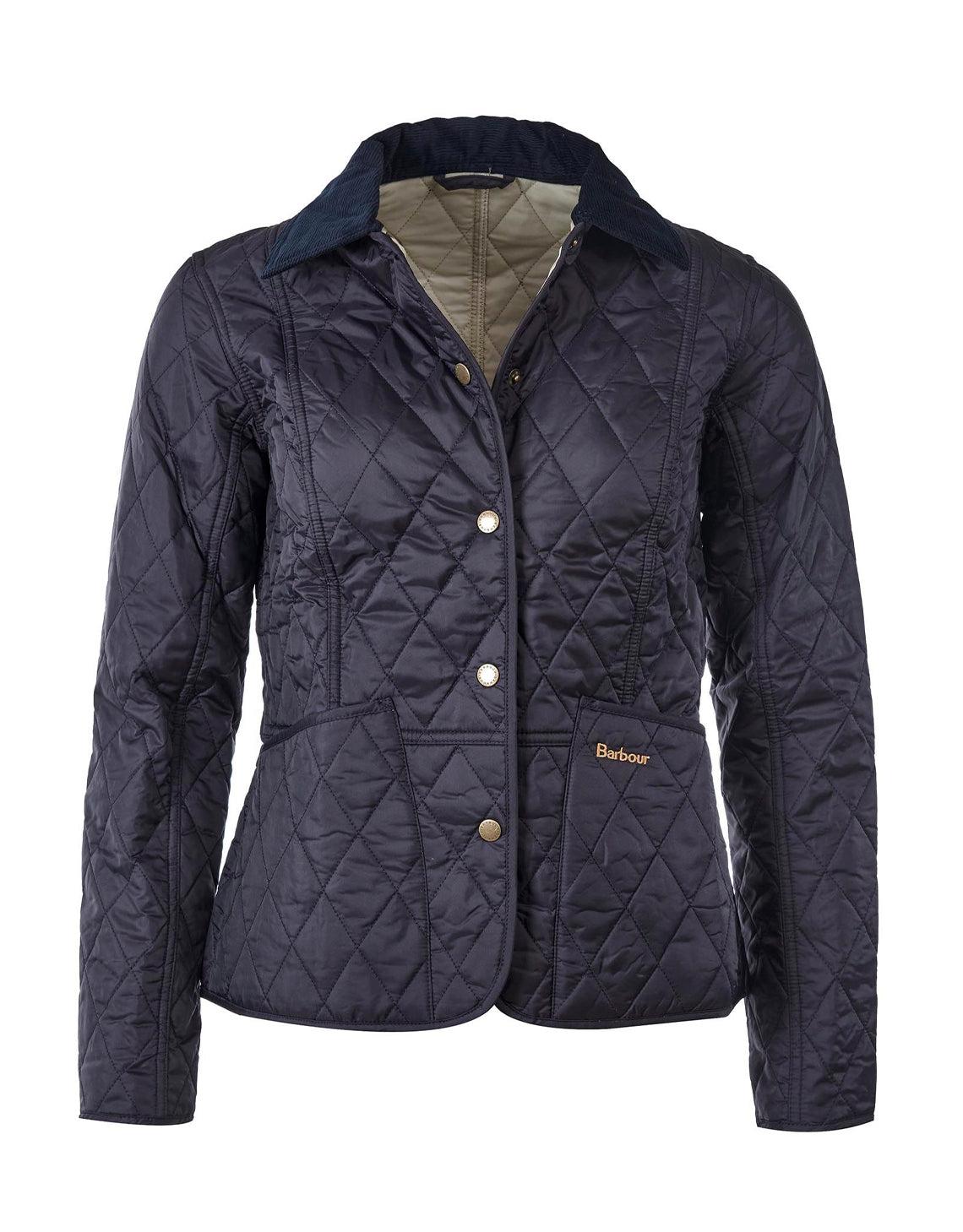 Barbour Summer Liddesdale Quilted Jacket Navy/pearl in Blue Lyst