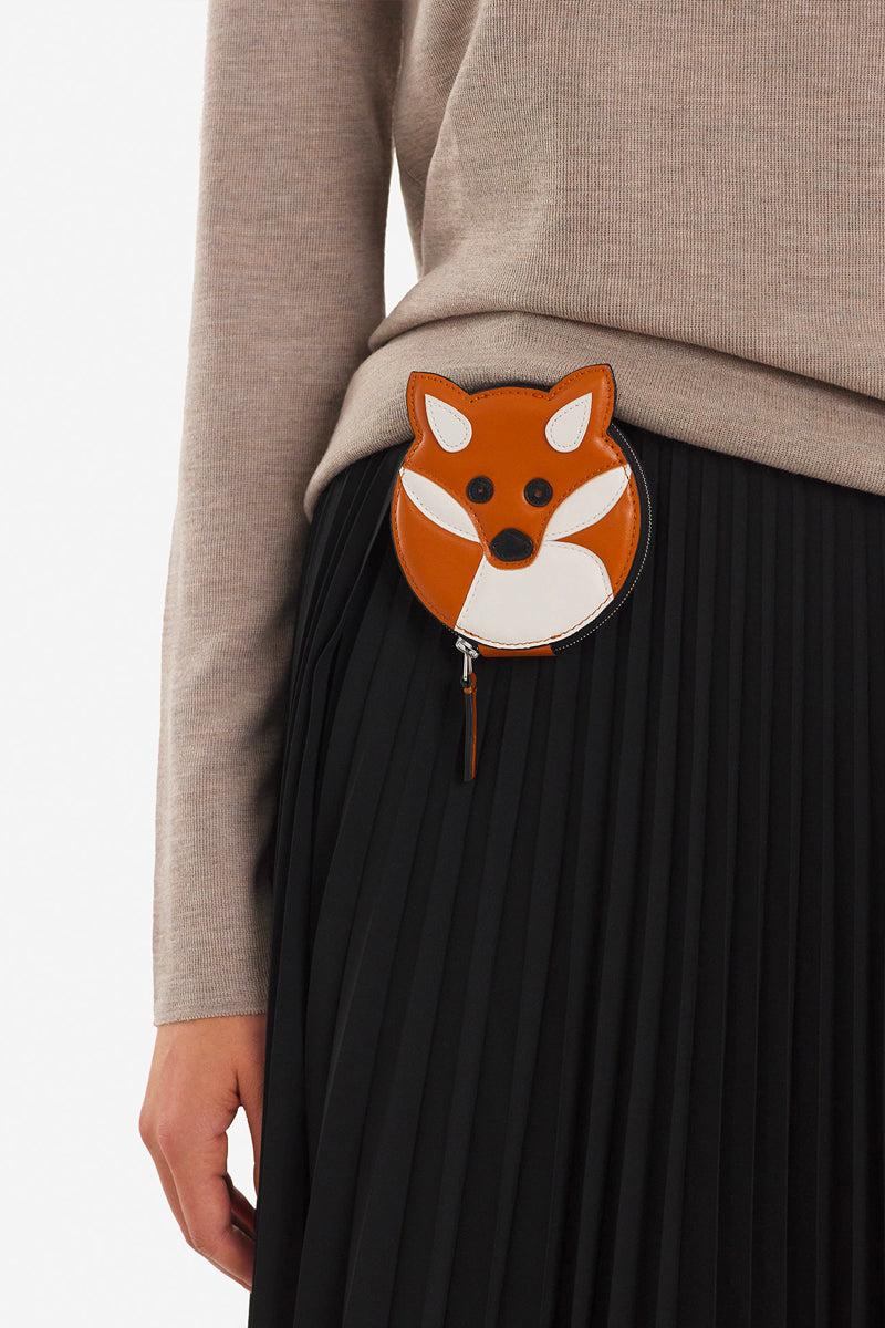 Maison Kitsuné Fox Head Coin Purse With Hook Fox in Orange | Lyst