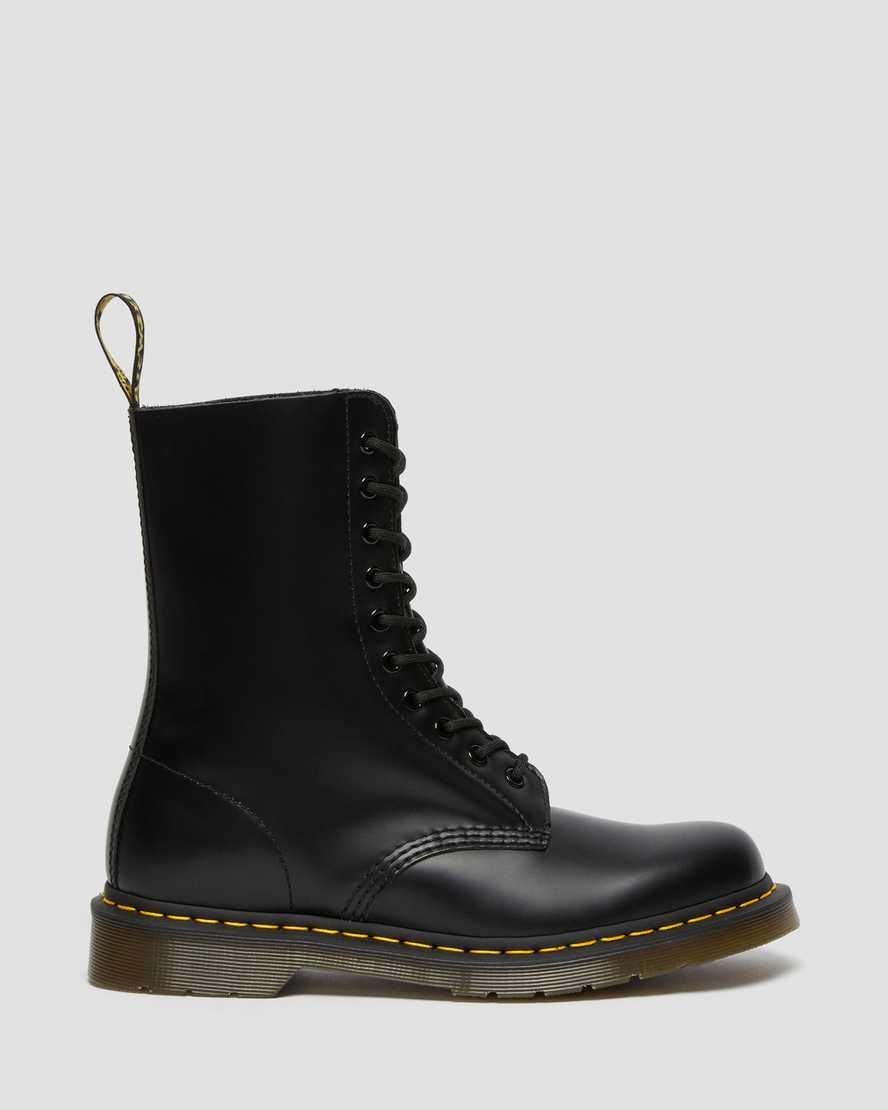 Dr. Martens 1490 Smooth Leather Mid Calf Boots Black | Lyst