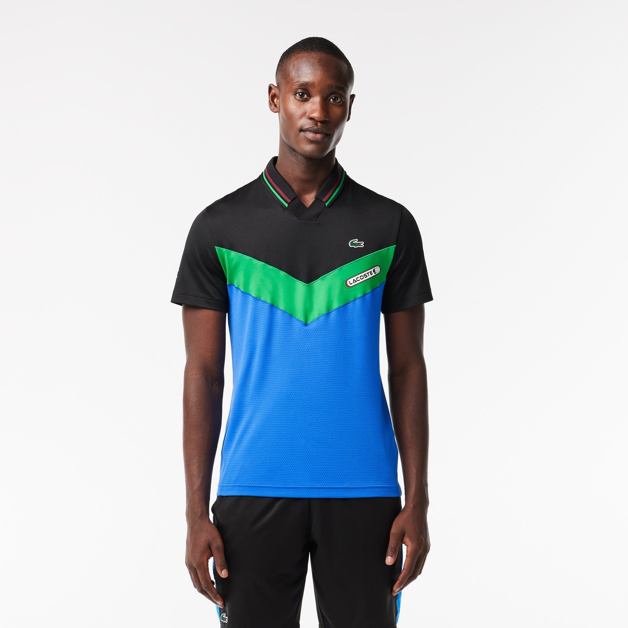 Lacoste Men's Tennis X Daniil Medvedev Slim Fit Seamless Polo Black / Bordeaux Green / Blue for | Lyst