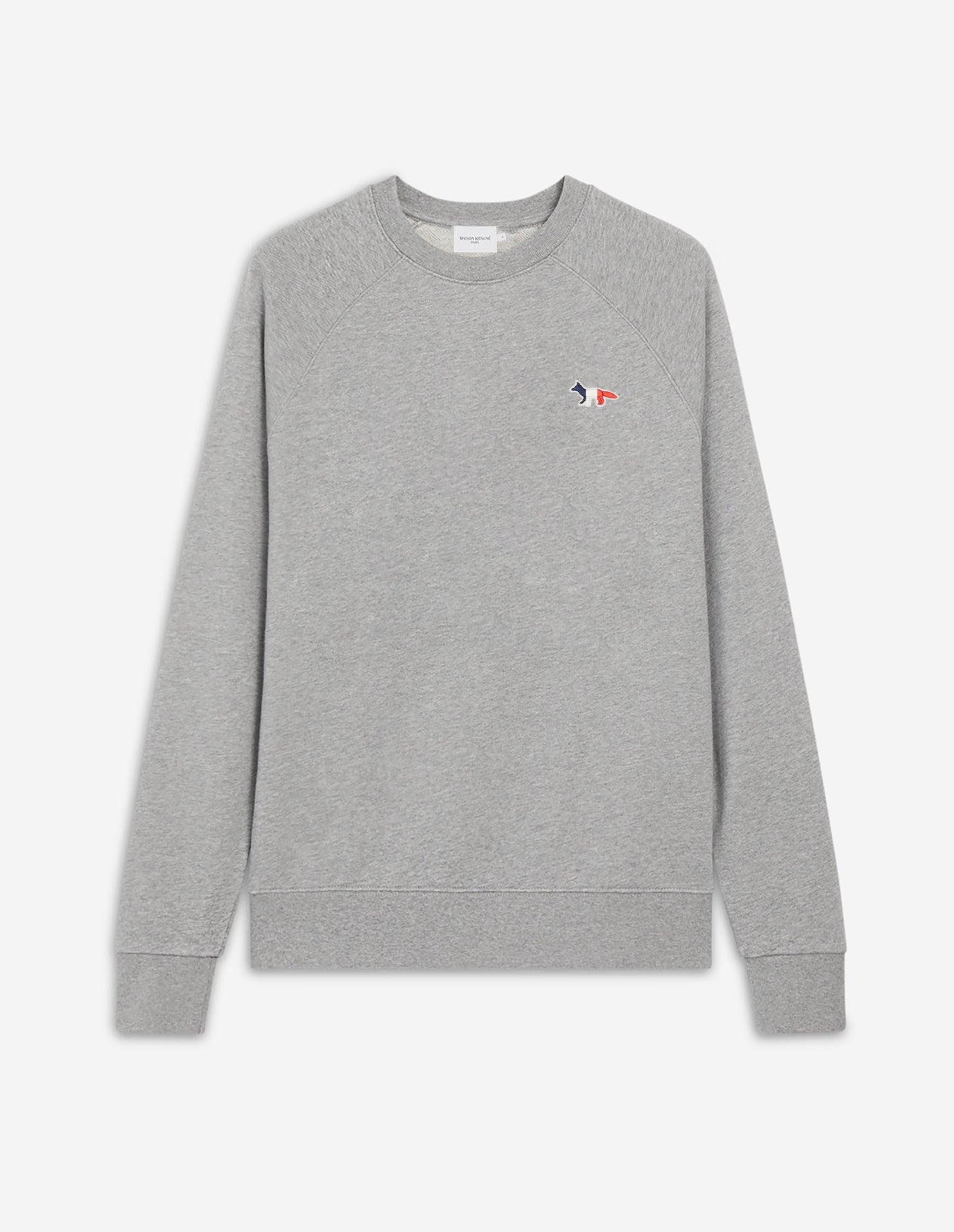 Maison Kitsuné Tricolor Fox Patch Clean Sweatshirt Grey Melange in