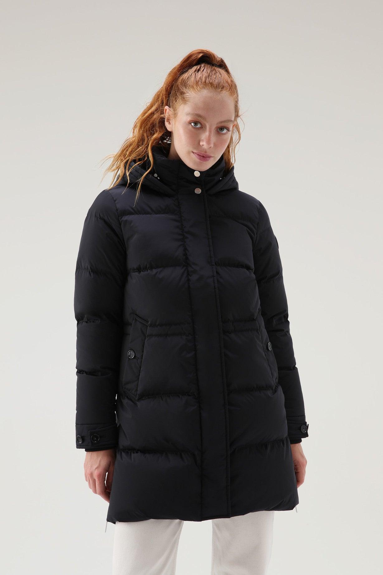 Woolrich Alsea Hooded Down Jacket Black Lyst