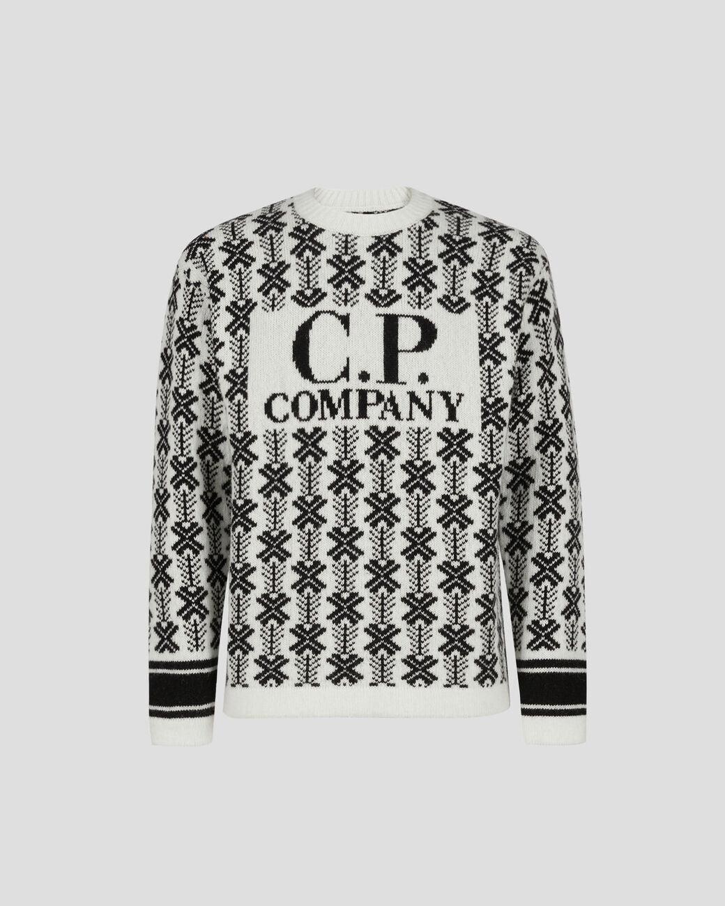 C.P. Company Logo-Jacquard Virgin Wool Sweater
