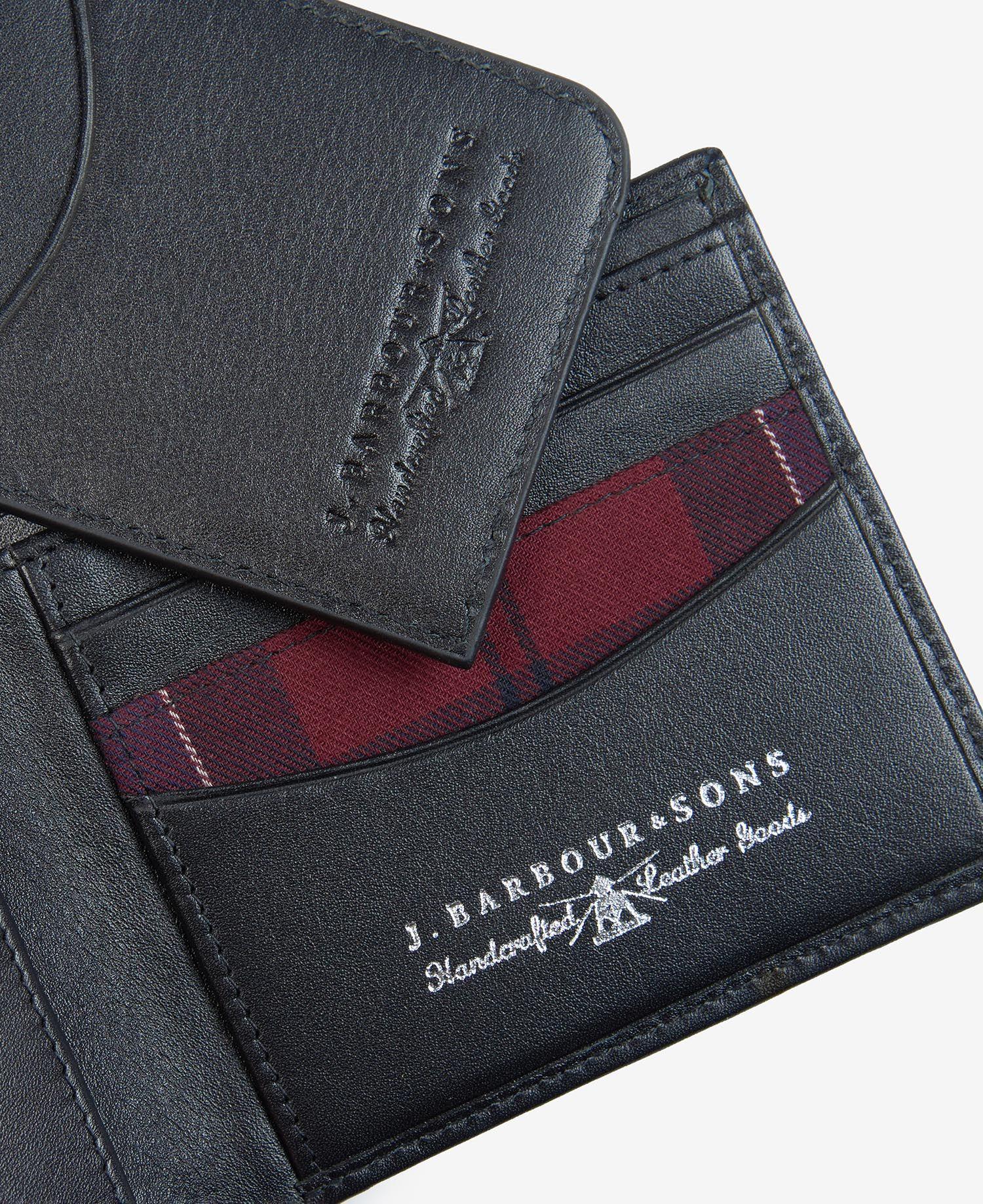 Barbour Leather Wallet/card Gift Set Black/cordovan for Men | Lyst