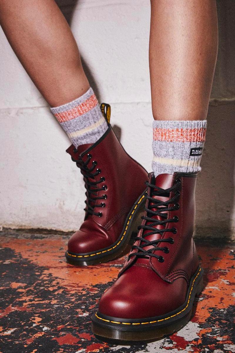 Dr. Martens 1460 Smooth Leather Lace Up Boots Cherry Red | Lyst