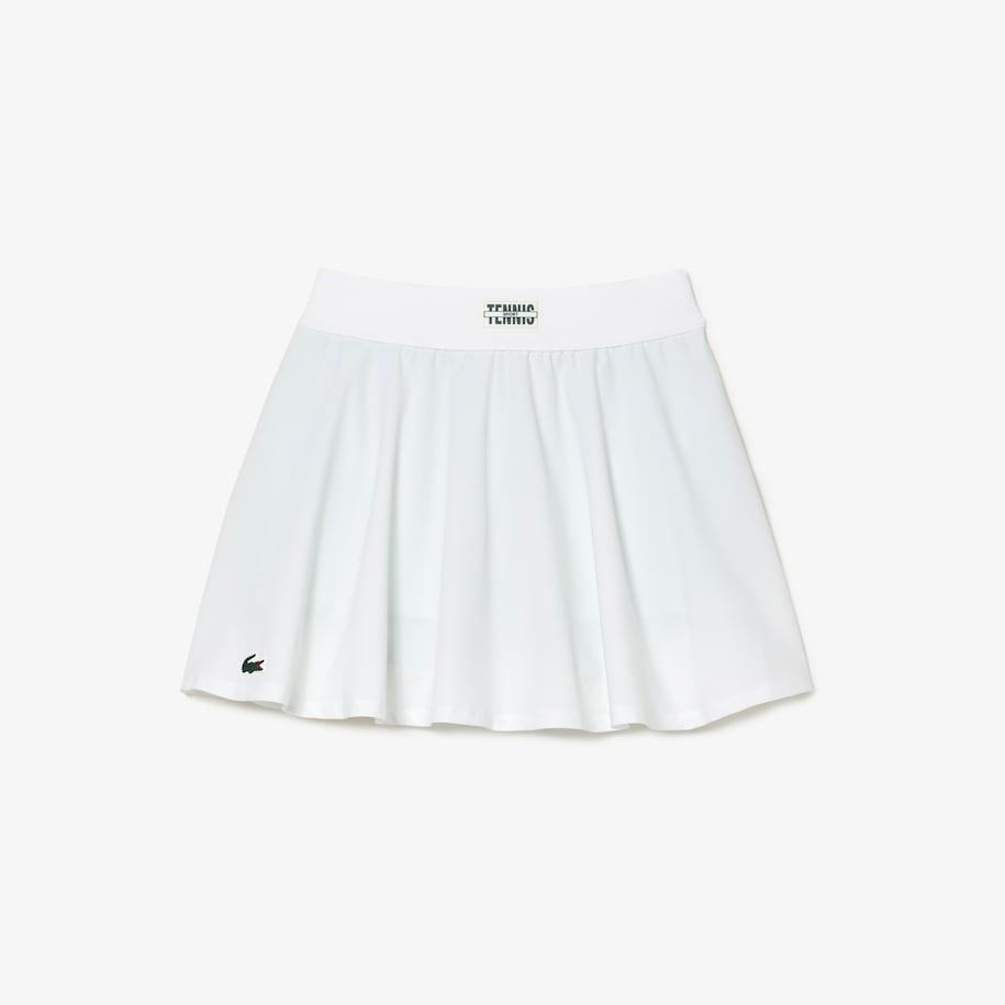 Lacoste Pleat Back Tennis Skirt With Contrast Shorts White / Green Lyst