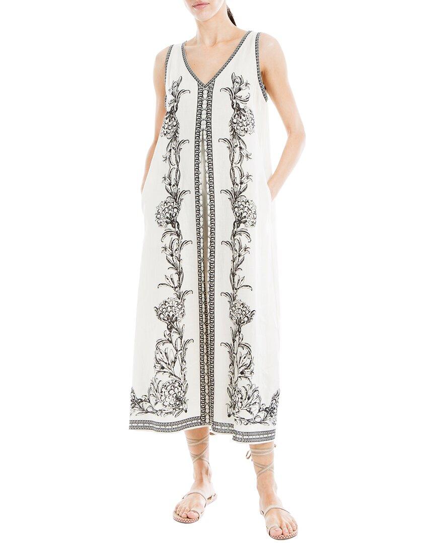 fitted lace wedding dress Max Studio Women's Plaid Smocked Tiered Maxi Dress, White/Navy-Nt13,  X-Large at Amazon Women's Clothing store main image 0