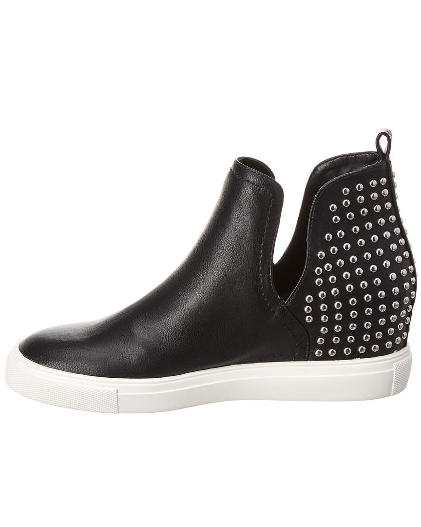 steven by steve madden coin leather and stud wedge sneakers
