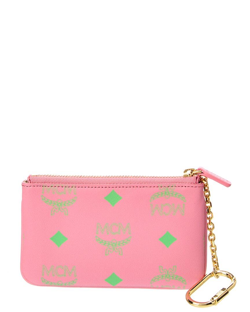 MCM Splash Logo Leather Key Pouch in Pink Lyst UK