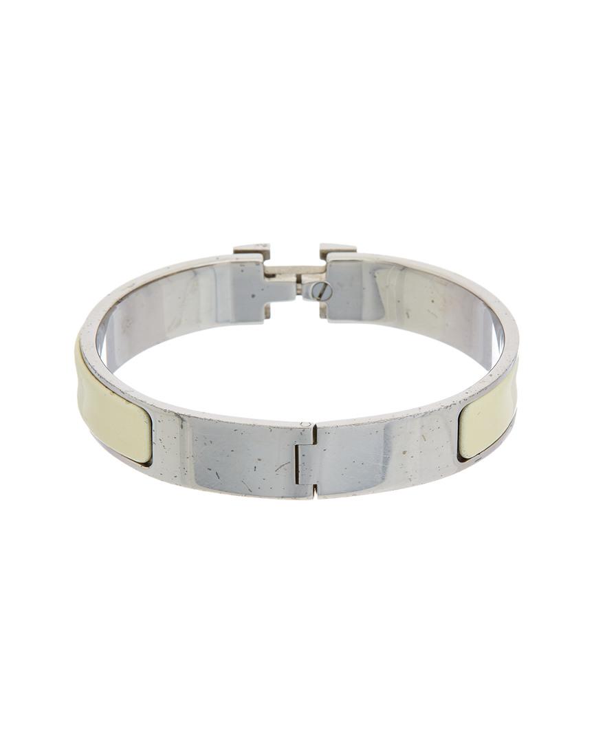 Cream Enamel Narrow Clic Clac H Bracelet Cream Enamel Narrow Clic Clac H Bracelet