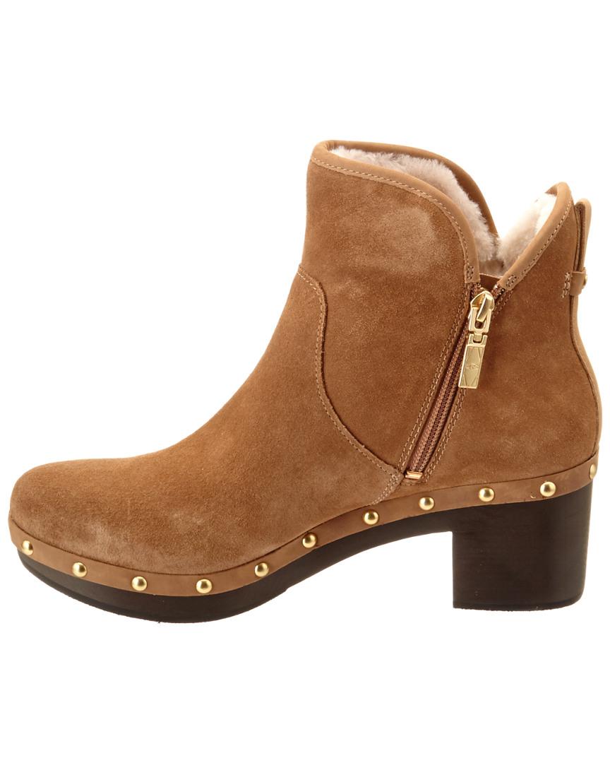 UGG Women's Cam Ii Suede Clog Ankle Boot in Beige (Natural) Lyst